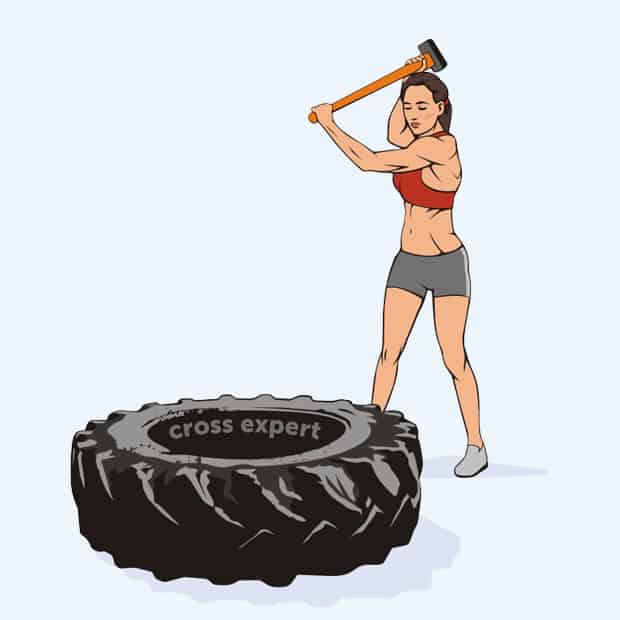 молотом по покрышке