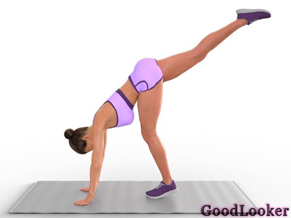 Подъем ноги с опорой на ладони и стопы