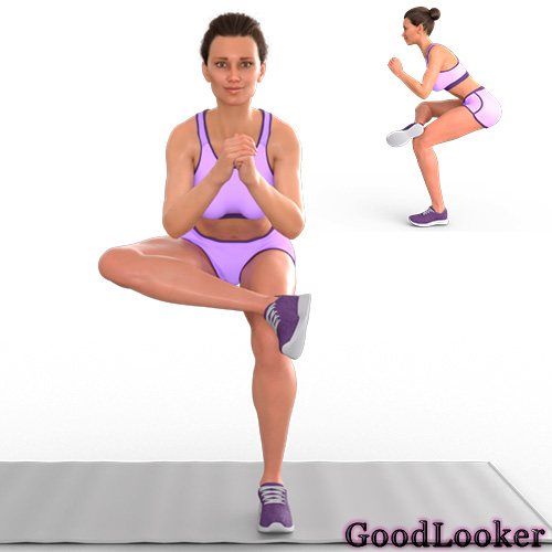 Полуприсед с положением ног крест-накрест