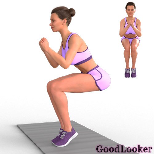 Присед на носках с узкой постановкой ног