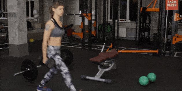 тренировки для похудения: выпады с отягощением