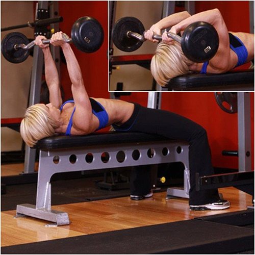 Упражнения со штангой для похудения девушек на трицепс, ноги, спину, все группы мышц в домашних условиях